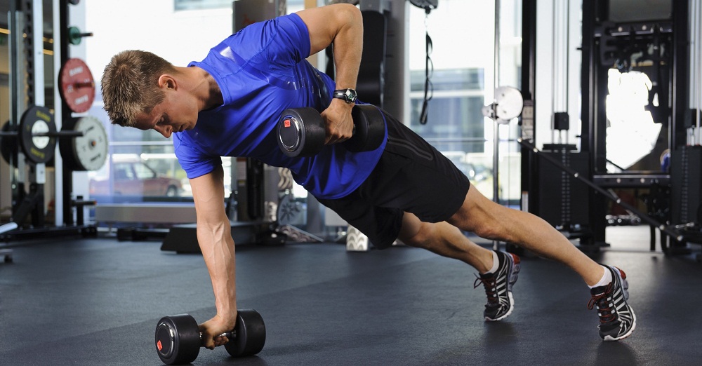 Dumbbell Push-up with Row